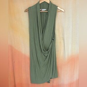 FREE PEOPLE BEACH L sage green sleeveless romper